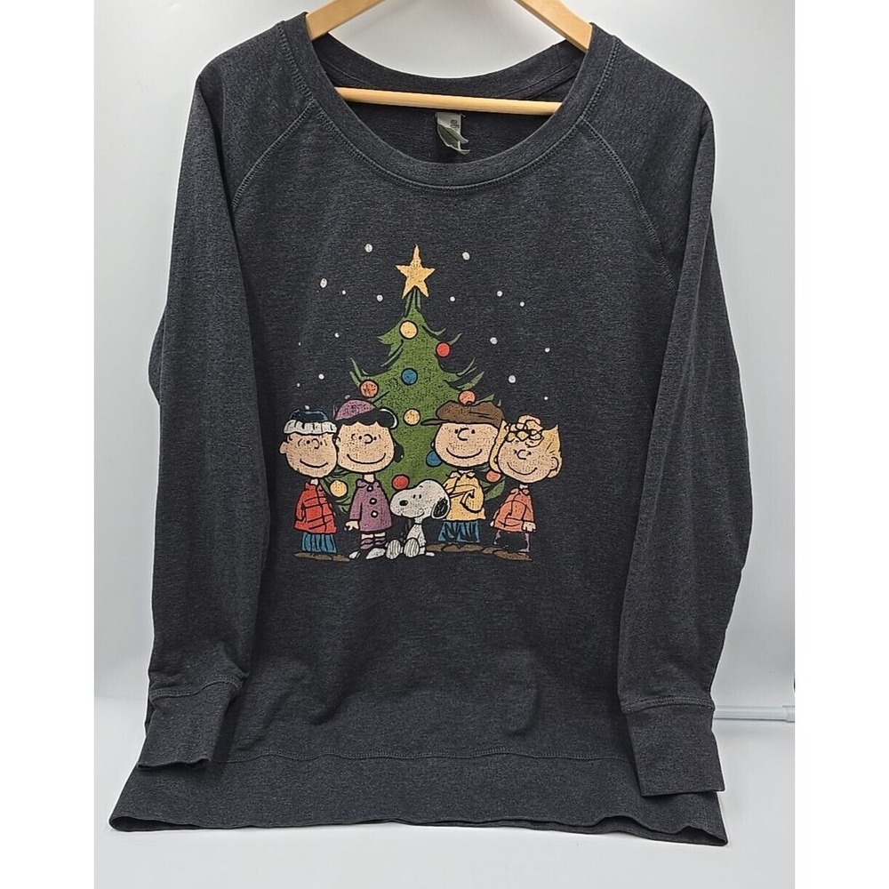 Instant Message Charlie‎ Brown Nostalgia Retro Christmas Sweater Women's 1XW - Picture 2 of 12